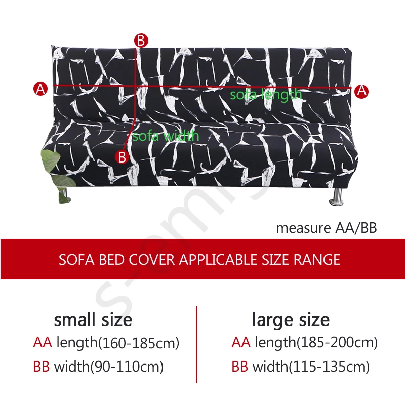 black all-inclusive sofa cover spandex folding sofa bed cover slipcovers sofa towel for living room armless sofa cover