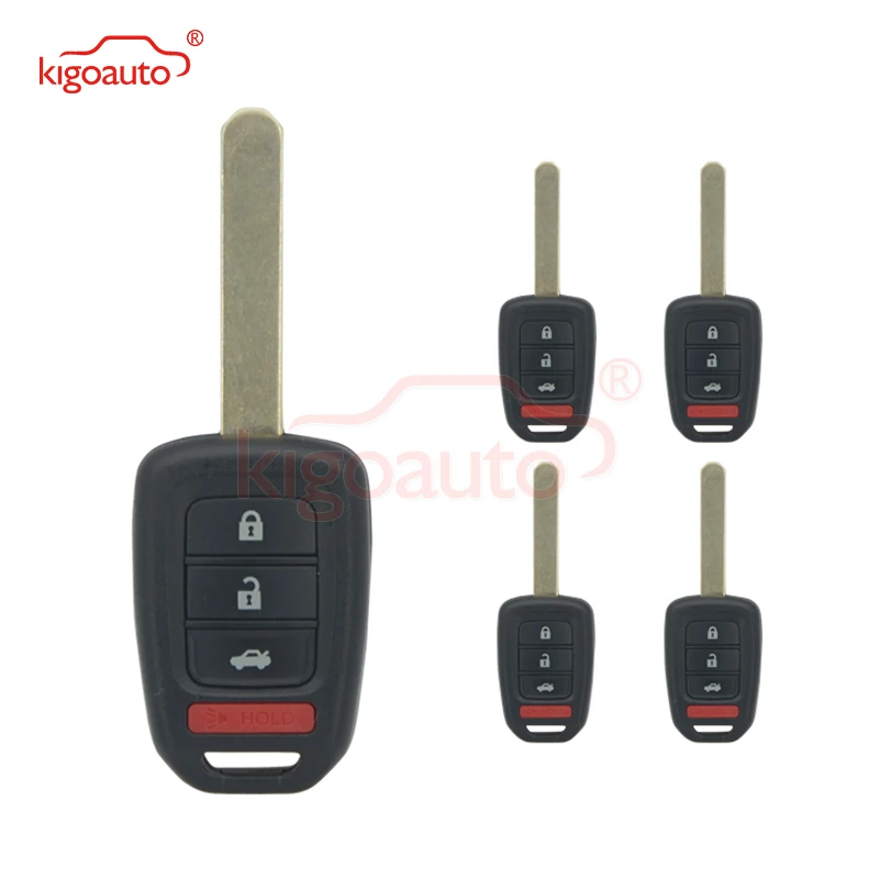 Kigoauto 5pcs 3 Button With Panic 313.8Mhz For Honda Accord CRV Civic 2014 Remote Key MLBHLIK6 1T HON66