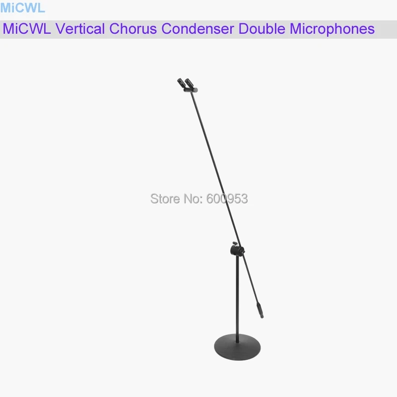 

Stage Performance Condenser Dual Microphone Super-Cardioid Mic for Choir Group Chorus Studio 1.4m pole with Stands package