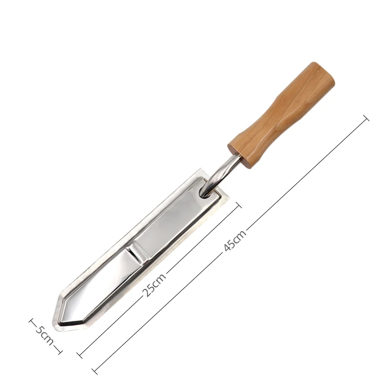 220V  Electric Beekeeping Honey Knife Bee Honey Cutting Knife Heating Handle Wooden Tools Stainless Steel Scraper