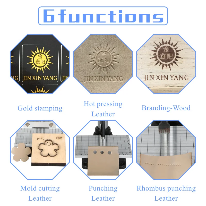 JINXINYANG T Slot Hot Foil Stamping Machine Embossing Manual Leather Paper Wood Machine With Measure Line Letters Heat Press