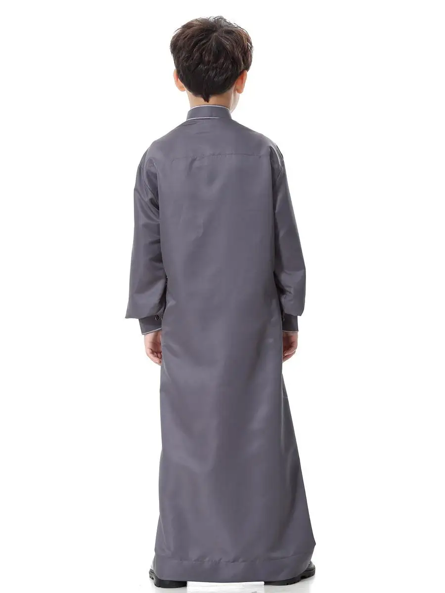 Dubai Arabic Muslim Kids Boy Jubba Thobe Turkish Robe Ramadan Islamic Clothing Kaftan Abaya Prayer Garment Dress Thoub Djellaba