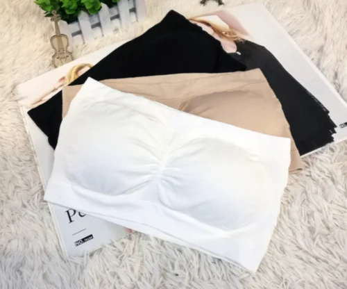 Womens Strapless Bra Bandeau Tube Top Removable Pads Seamless Crop Colors New