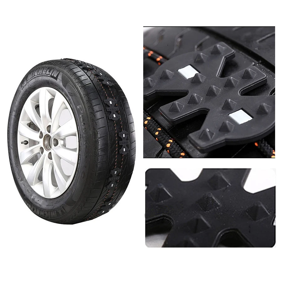 4 Pcs Car Snow Tire Chain Anti skid Belt Widened Vehicles Winter Non Slip Truck Auto Accessories Easy Installation