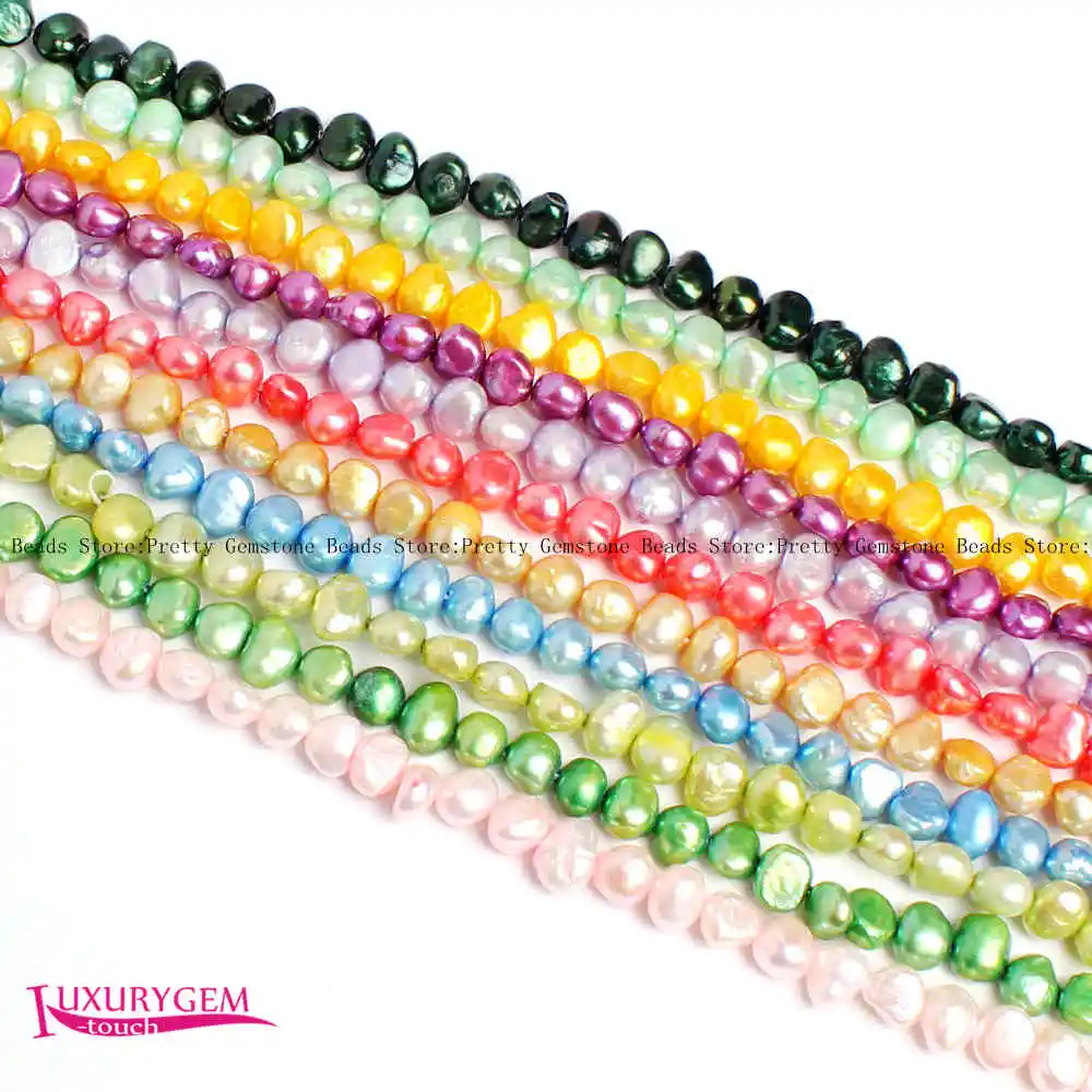 6-7mm 15Color Natural Freshwater Pearl Irregular Shape DIY Beads Strand 14\