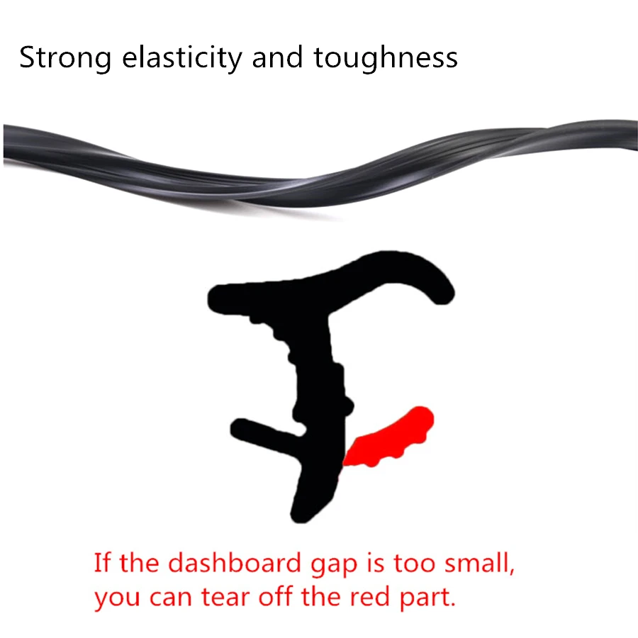 Universal 1.6m Car Sound Seal Strip Dashboard Insulation Windshield Edges Gap Sealing Strips With Installation tool
