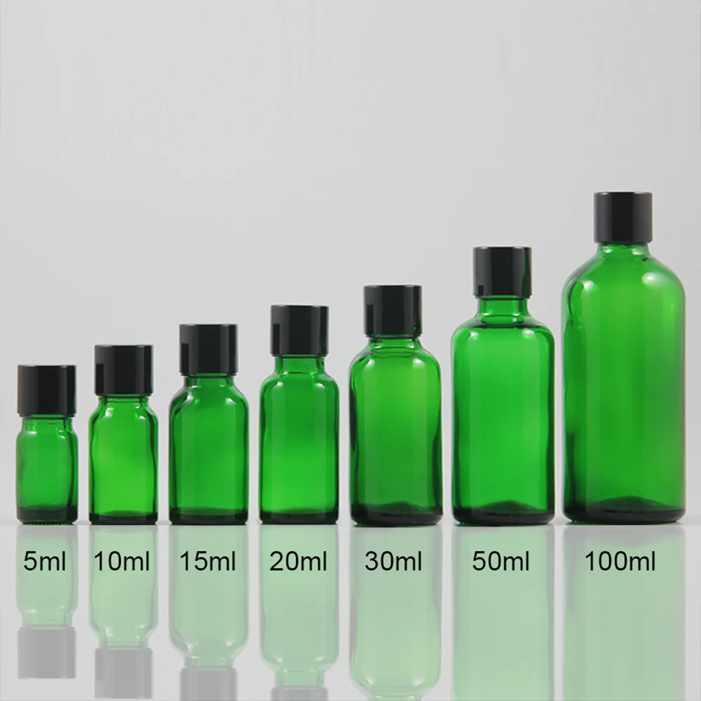 

China manufacture perfume oil bottle 20ml green cosmetic container serum bottle