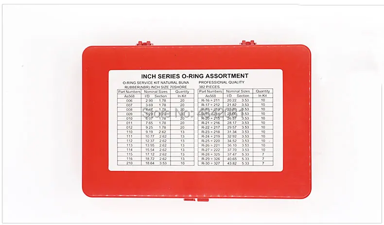 382 pz gomma pollici serie O Ring Kit guarnizione guarnizione universale in gomma O-ring assortimento Set R01-R30