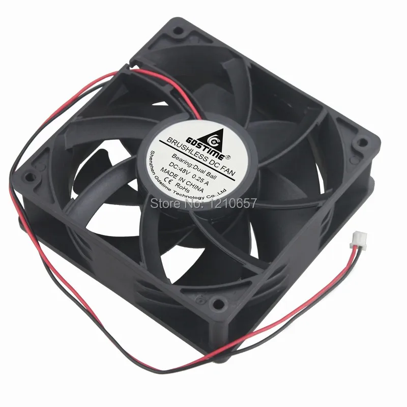 10PCS Lot Gdstime DC 48V 0.15A 2Pin Daul Ball 12CM 120MM 120x38mm Industrial Ventilation Cooling Fan