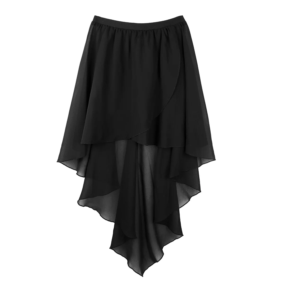 Women Asymmetrical Chiffon Dance Skirt Ladies Ballet Tutu Adult Stage Performance Lyrical Dance Costumes Skating Skirt