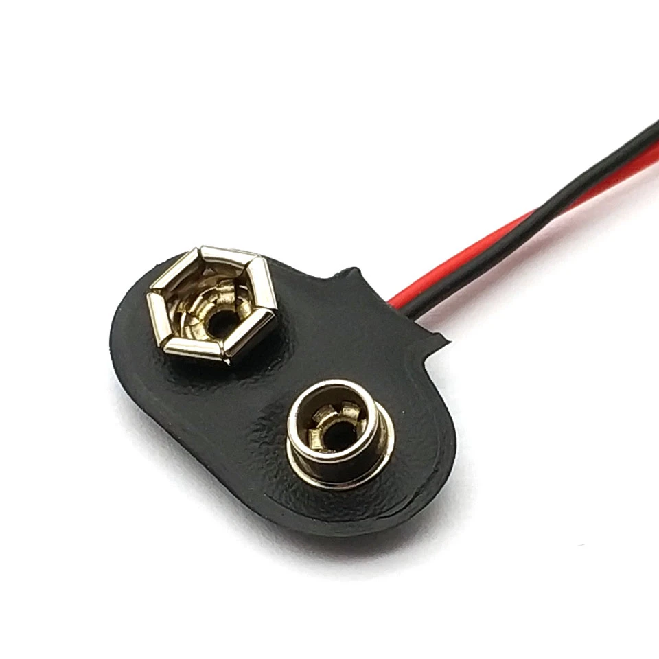 Bộ 10 Pin 9V Nút Giá Đỡ 15Cm Đen Đỏ Cáp Kết Nối Pin 9V Kẹp Cổng Kết Nối Khóa