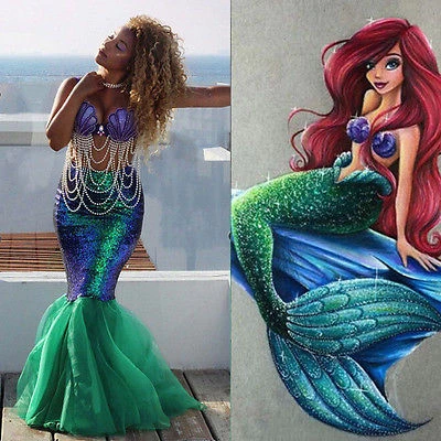 Rave Mermaid sequined Mermaid Tail Maxi Skirt Plus Size Empire Waist Evening Gown