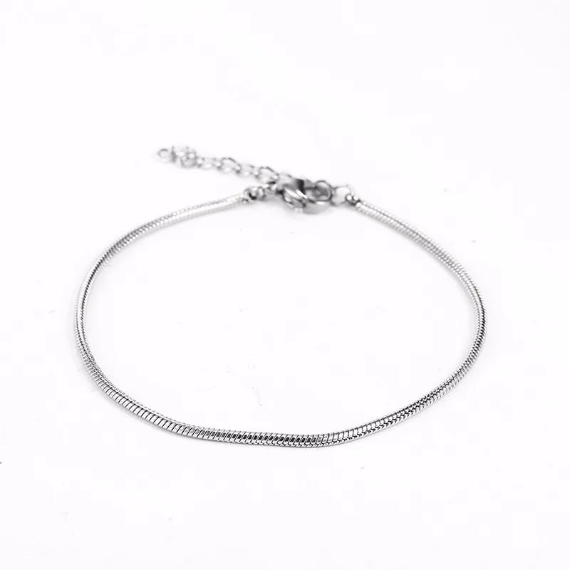 Stainless Steel Golden Trend Snake Chain Bracelet Minimalist Chain Style Ladies Bracelet Daily Jewellery Gift