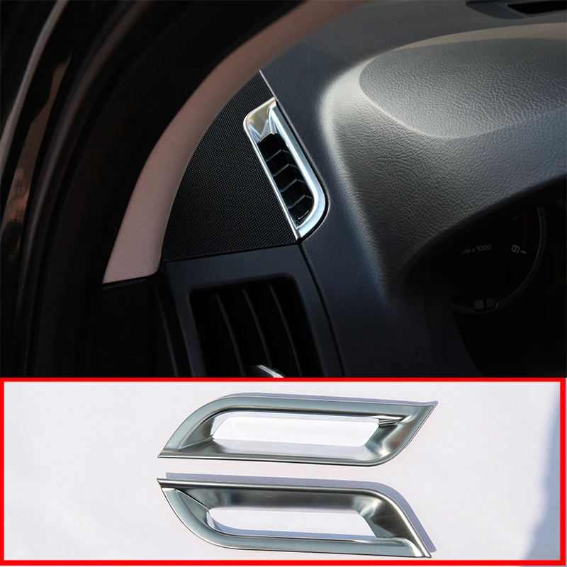 2 Pcs For Land Rover Freelander 2 2008-2015 ABS Chrome Dashboard AC Vent Outlet Frame Cover Trim Accessories Car Styling