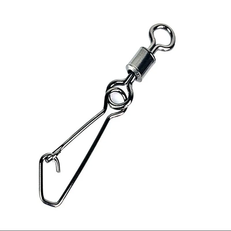 30PCS 2# 4# 6# 8#10# 12#14#  Stainless Steel Fishing Connector Barrel Swivels Rolling Swivel Nice Snap Pin Fishing Accessories