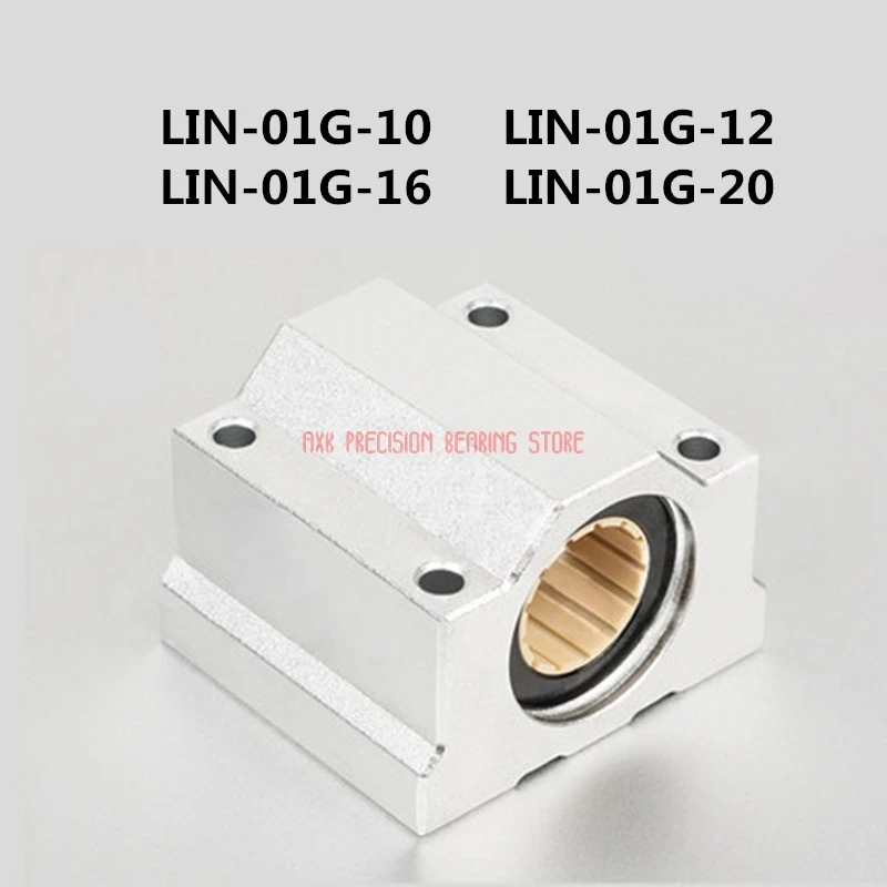 AXK Linear Rail Plastic Bearings Oilless Wear Resistant Sets Engineering Modified Lin-01g-12/16/20 Scs10 Scs12 Scs16 Scs20