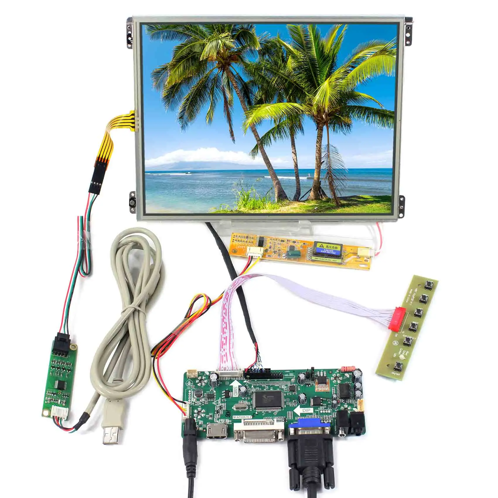 

10.4inch 1024X768 IPS LCD Screen HT10X21-311 and Touch Panel VS104TP-A1+H D MI VGA DVI LCD Controller Board M.NT68676