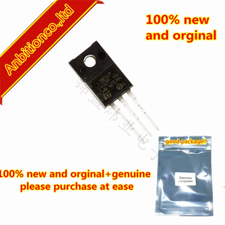 

10pcs 100% new and orginal L7805CP L7805 7805 TO-220F POSITIVE VOLTAGE REGULATORS in stock