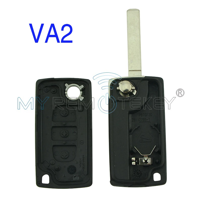 Remtekey CE0536 VA2 key blade car key shell 3 Buttons middle trunk button blank Flip Key Case For Citroen C2 C3 C4 C5 C6 C8