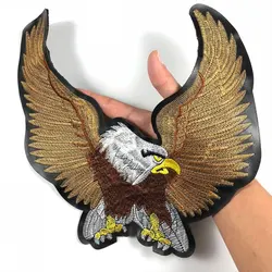 PGY Leather Embroidered Biker Patches For Jeans Men Jacket Clothing Eagle Animal Punk Style Patch Stickers On Motorcycle Parches