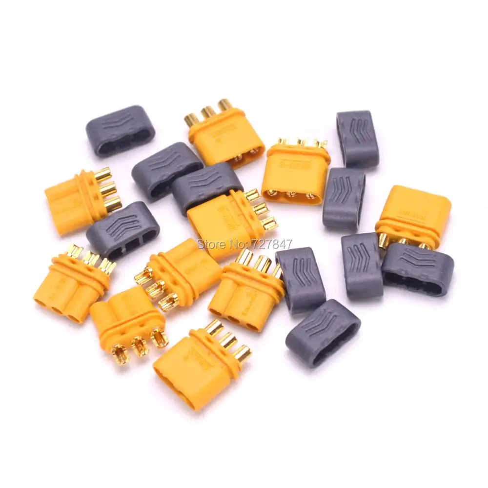 5 / 10 / 20 pairs Amass MR30 MR30-M Connector Plug With Sheath Female Male RC Gold Plated for Lipo Battery Multicopter Airplane