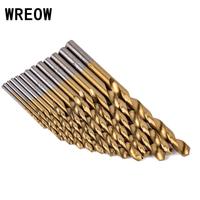 1.5-6.5mm Twist Drill Bits HSS Straight Shank Coated Titanium 13PCS Drill Bit Set Hole Saw Cutter Tool for Aluminum Woodworking