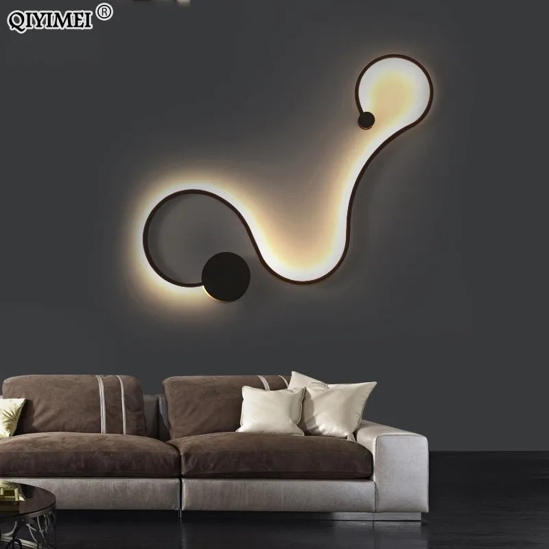 Modern Wall Lamps for bedroom study living balcony room Acrylic home deco in White black iron body sconce led lights Fixtures