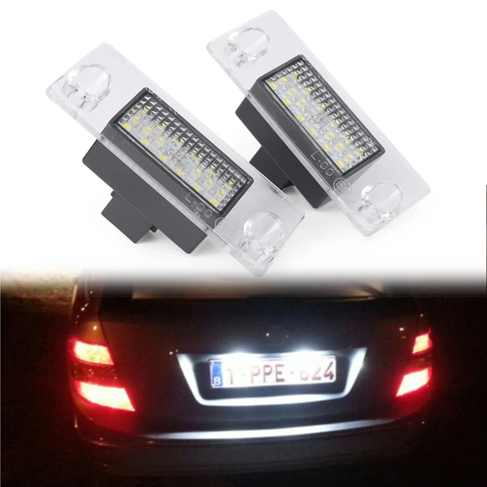 Pair LED White License Plate Light Licence Lamp For Audi A4 B5 1995 1996 1997 1998 1999 2000 2001