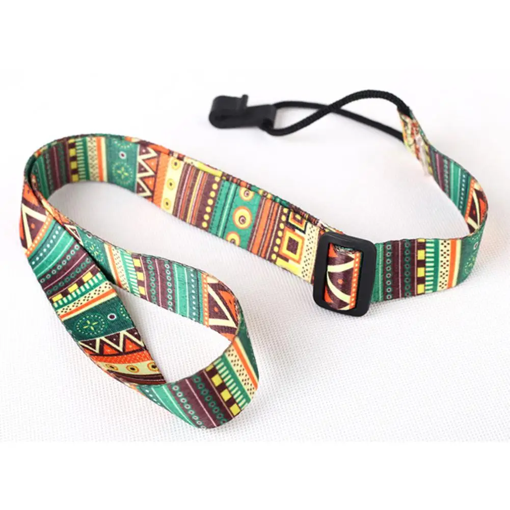 Muspor Hawaii Guitar Strap Ethnic Pattern Adjustable Nylon Clip On Ukulele Strap Belt Sling With Hook Ukulele Guitar Accessories