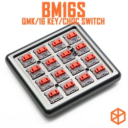 bm16s 16 keys Custom Mechanical Keyboard PCB plate programmed numpad layouts qmk firmware with rgb switch leds choc switch