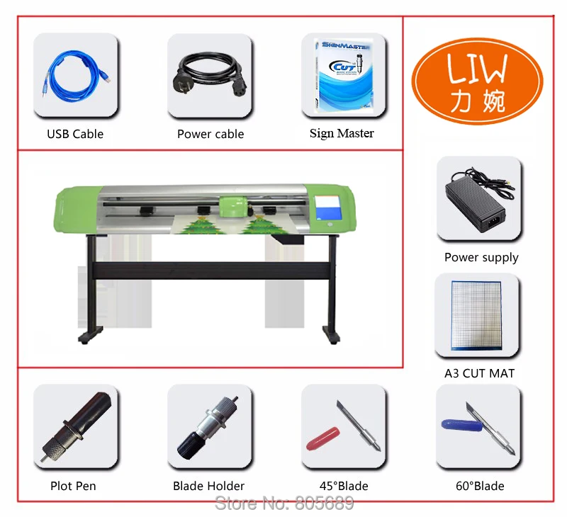 24inch Single cutting head Cutter Plotter with stand legs free shipping