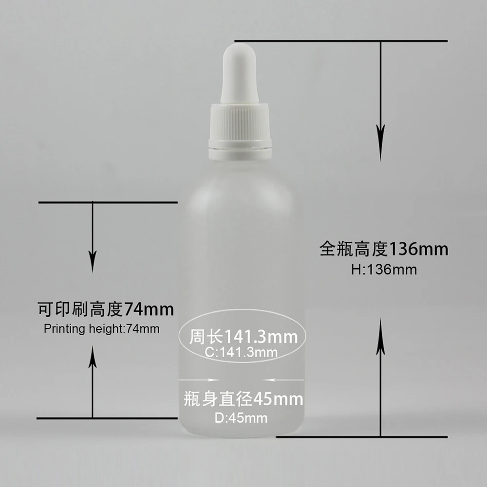 100ml Glass Bottle With Pure Dropper Lotion Sample Tubes For Essential Oil Liquid Reagent Pipette Refillable Bottle