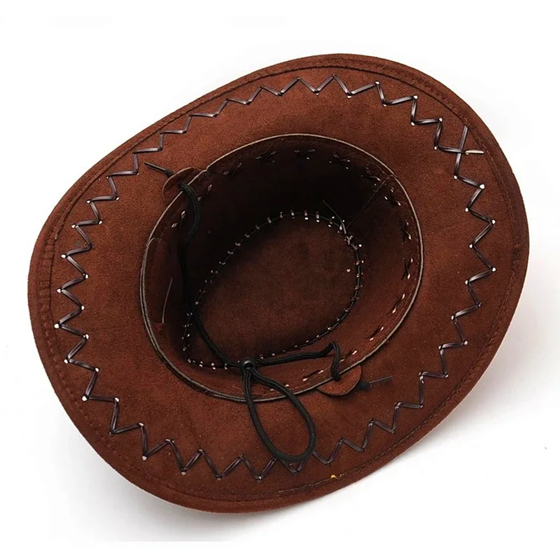 Sombrero de vaquero de aspecto de gamuza para hombre y mujer, vestido elegante de Salvaje Oeste, Unisex, venta al por mayor, envío directo