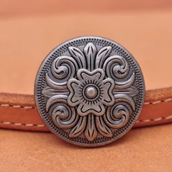 10PC 1-1/4 inch Antique Silver Western Decor Celtic Flower Leathercraft Saddle Hatband Boots Belt Concho Set