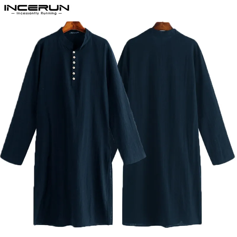 NEW 2023 Men Shirts Long Sleeve Dress Islamic Chemise Elegant Kaftan Robe Pakistani Man Indian Clothes Muslim Aaudi