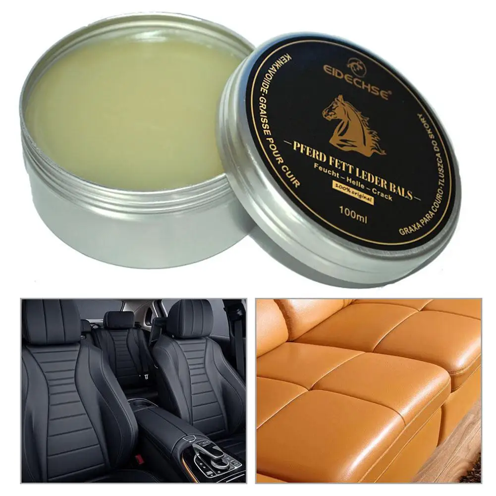 100ML Car Seat Leather Refurbished Wax Leather Shoes Polish Glazing Wax