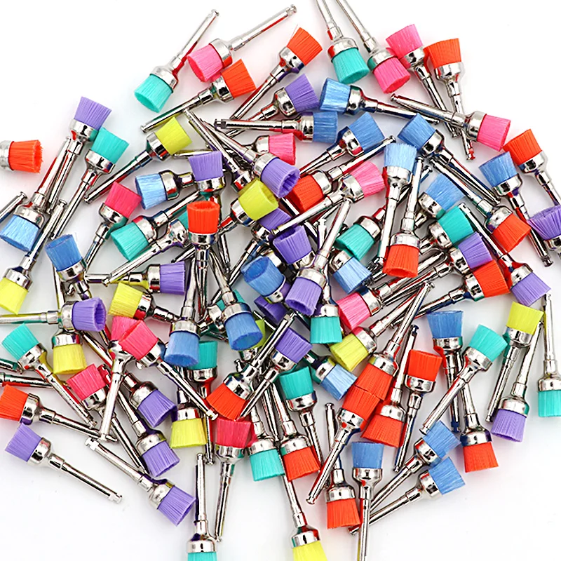 

50/100pcs Colorful Nylon Latch Small Flat Polishing Polisher Prophy Brushes Dentist Product Wholesale Tool Dental Lab Materials