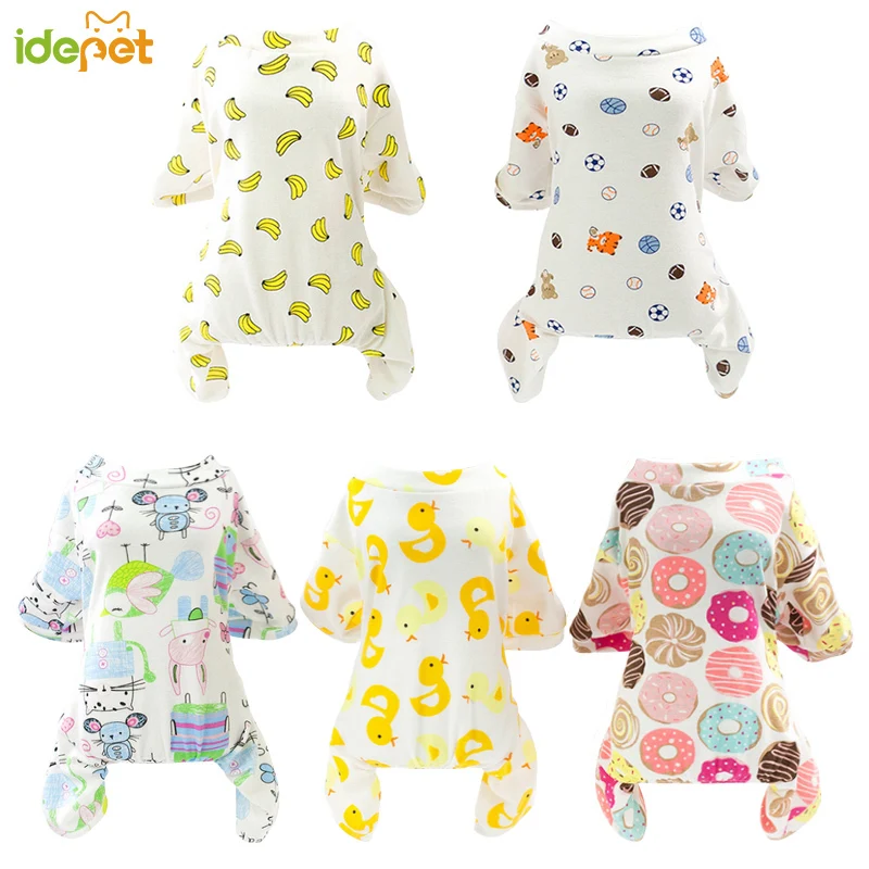 Warm Dogs Pajamas For Small Pet Dog Cat Clothes Puppy Jumpsuit For Dog Coat For Chihuahua Pomeranian Dogs Print Clothing Shirt