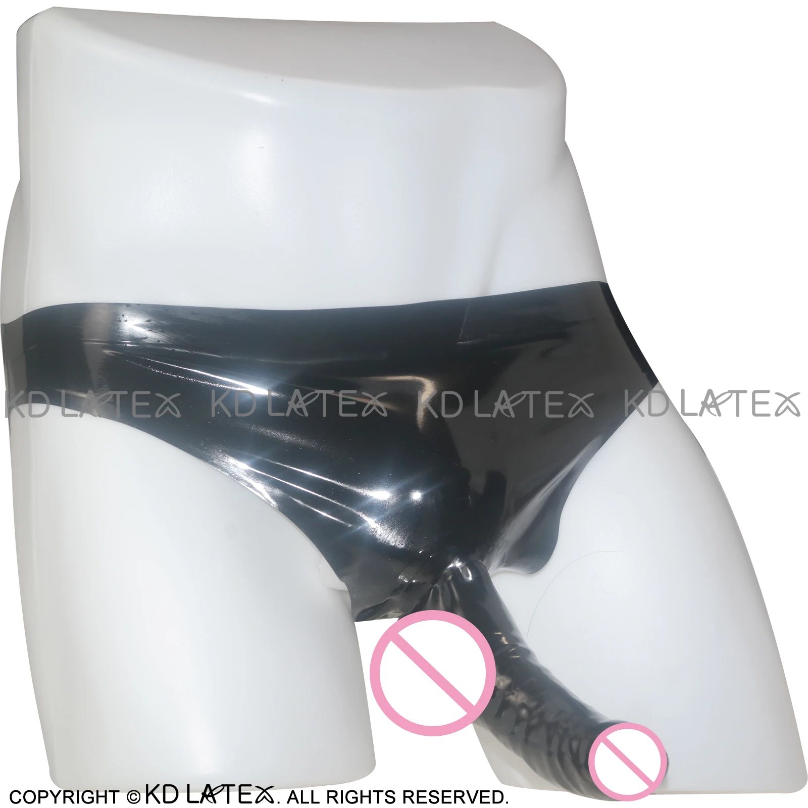 Sexy Black Rubber Látex Briefs, Anatômica do pénis Bainha, Preservativo Anal, Shorts Bottoms, DK-0008