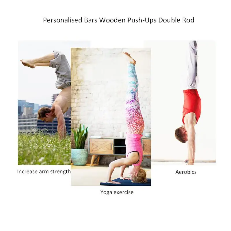 H Shaped Environmental Wooden Calisthenics Handstand Personalized Parallel Bar Double Rod Push-Up Stand