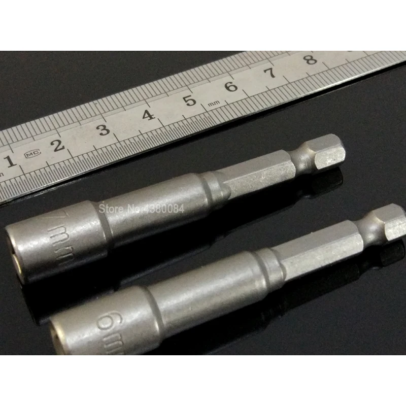 6 個セット 6-11 ミリメートル磁気六角スリーブ/ソケットノズルナットドライバーセット六角ドライバーアダプター 1/4 "六角シャンク電源ハンドツール