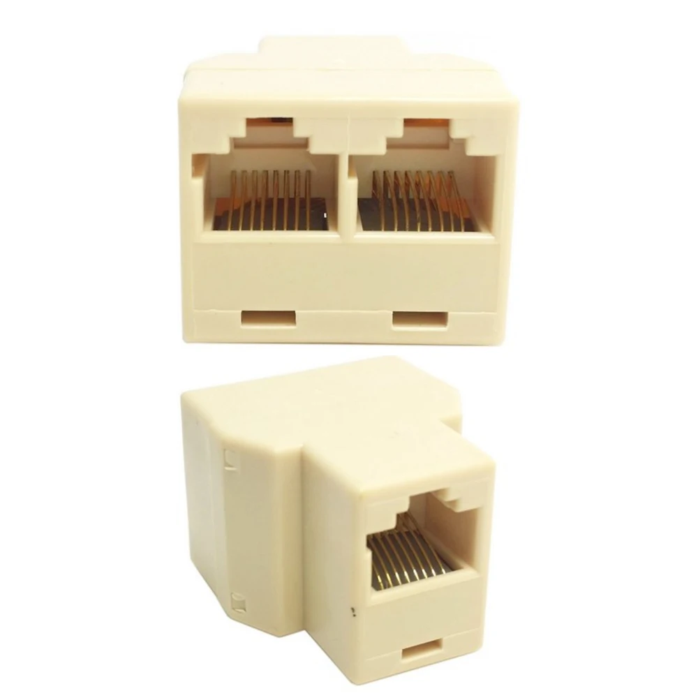 Elisona-Adaptador de Ethernet RJ45 RJ-45 hembra a 2 RJ45, conector hembra de red CAT5 CATE6 LAN, 5 unidades