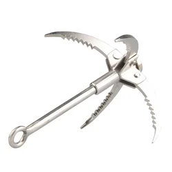 Outdoors Climbing Camping Hiking Fishing Survival Foldable Grappling Hook Claw Military Fighting Carabiner Tool Wall Equipment