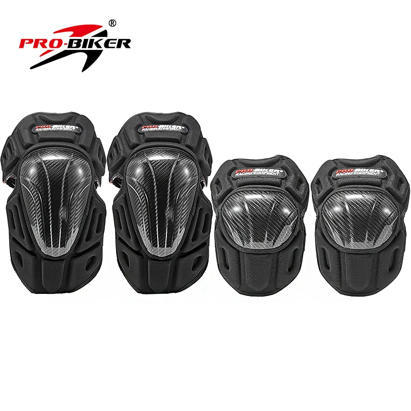 

PRO-BIKER Motorcycle Carbon Fiber Kneedpads Elbow & Knee Pads Protectors Guards Motocross Equipment Knee Protection Gear