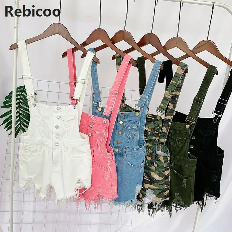 ผู้หญิง Jumpsuit กางเกงขาสั้นกางเกงยีนส์สำหรับสตรี Playsuits Rompers PLUS ขนาดรูสายรัด VINTAGE ผู้หญิง Tracksuits