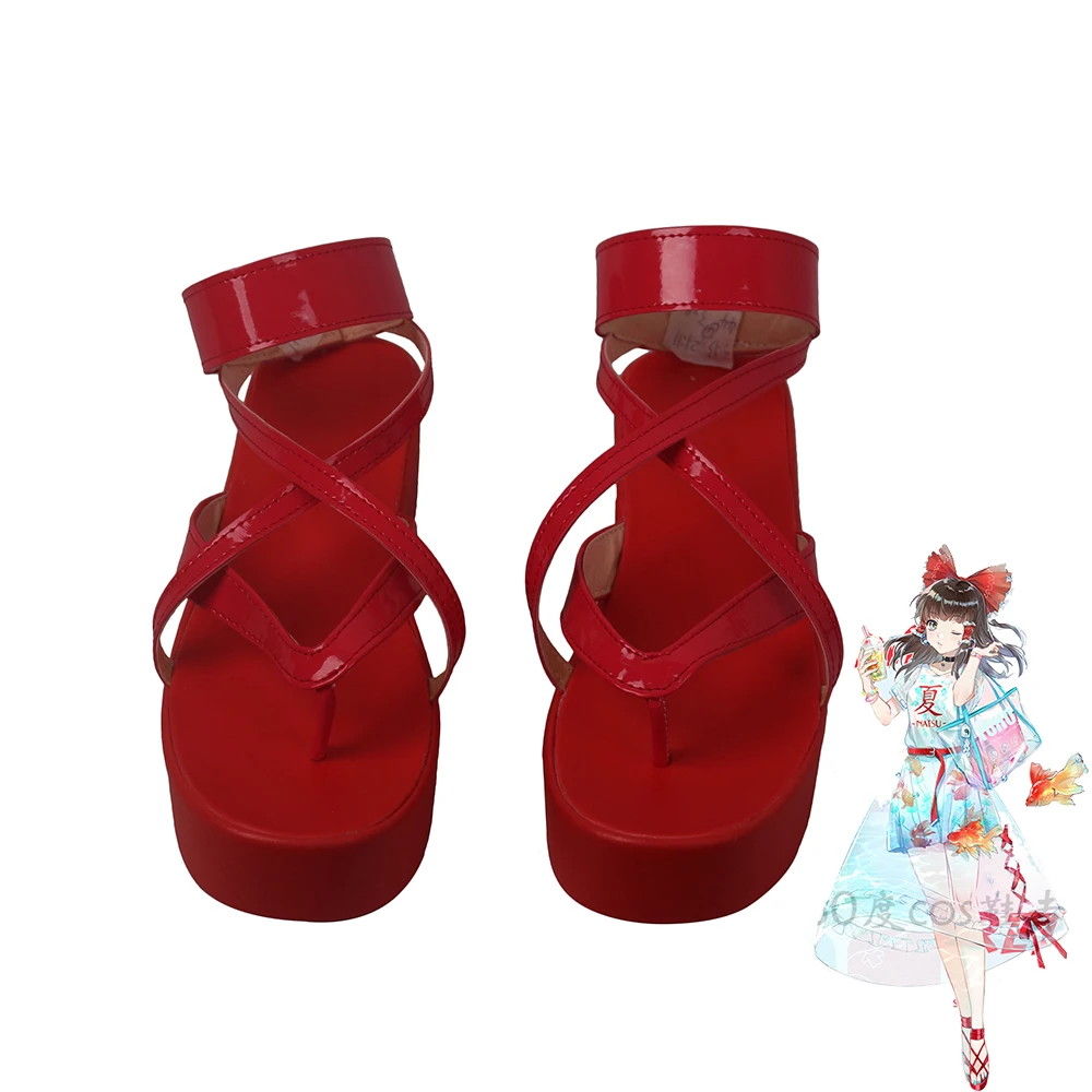 

Touhou Project Toho Summer Hakurei Reimu Cosplay Shoes Women Boots Version 1