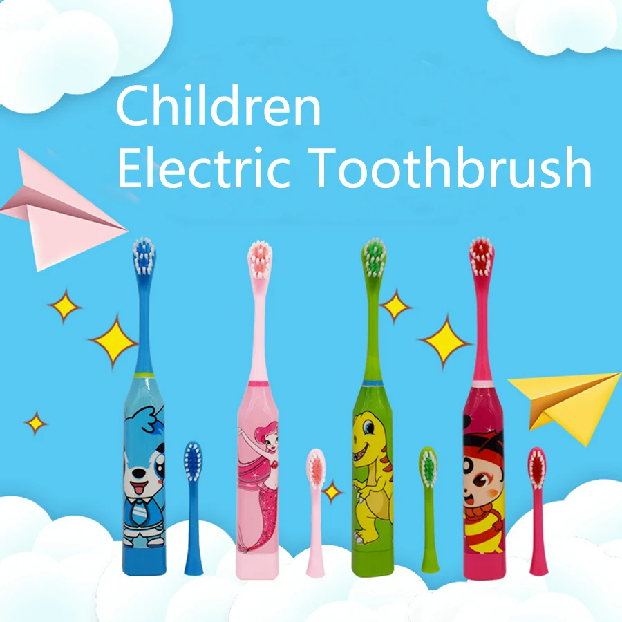 Child Battery Electronic Toothbrush Dental With Lovely Cartoon Children Tooth Brush Training For Boys Girls Baby Electric Brush