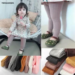YWHUANSEN 0-6T Spring Autumn Striped Leggings Toddler Girl Cotton Infant Newborn Kids Strumphose Knitted Skinny Pants For Babies