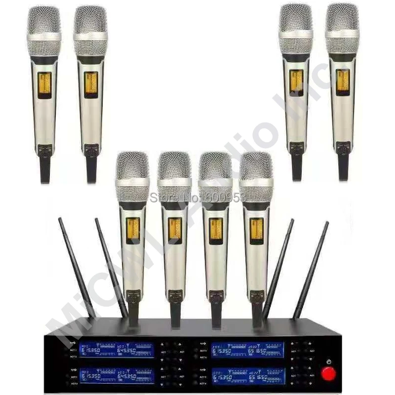 

MiCWL SKM9000 8 Handheld Stage Karaoke Wireless Microphone System KTV Singers Wireless Mic UHF 600MHz rang adjustable