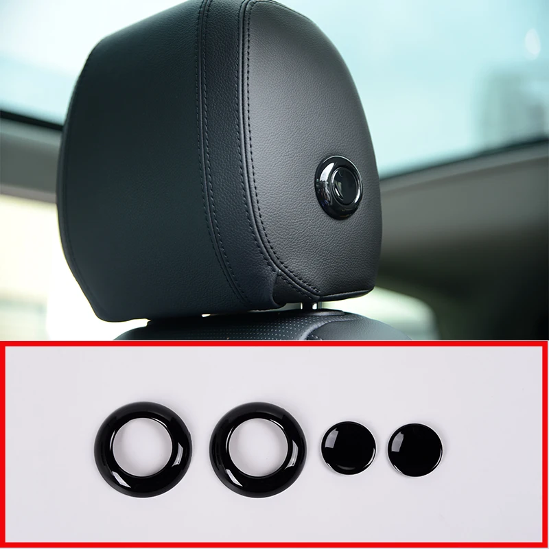 

4 Pcs For Land Rover Discovery Sport 2015 2016 2017 ABS Headpillow Adjustment Decoration Button Cover Trim Glossy Black